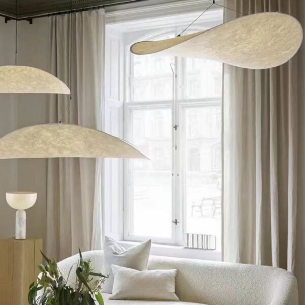 H13CM Leaf Silk Fabric Pendant Light - 图片 3