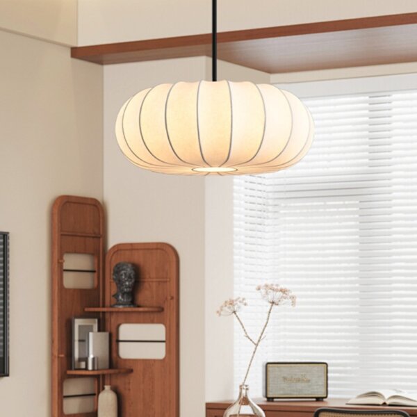 D40cm Silk Pumpkin Pendant Light - 图片 3