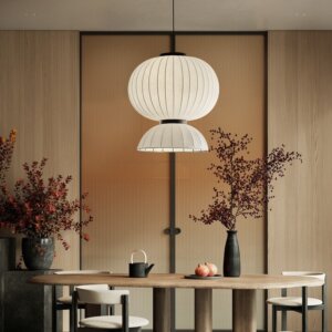 D50cm Bubble White Silk Pendant Light