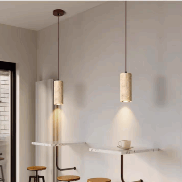 H16cm Yellow Travertine Pendant Light - 图片 3