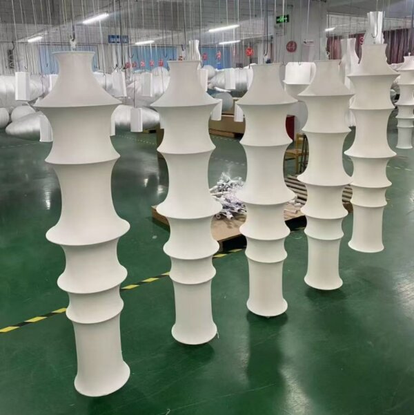 H100cm Bamboo Silk Pendant Light - 图片 3