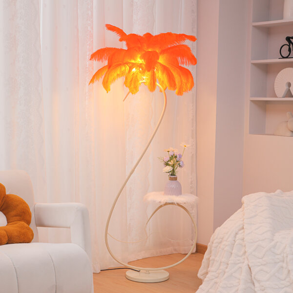 H160CM S-Shaped Colorful Feather LED Floor Light - 图片 3