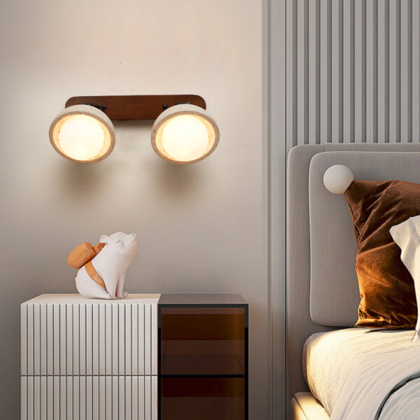 Wood Yellow Stone LED Wall Light - 图片 3