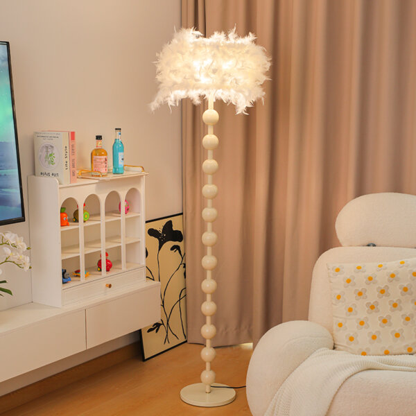 H160cm Gold Feather Floor Lamp - 图片 3