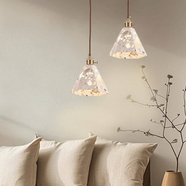 G9/E27 LED Metal Transparent Stone Pendant Light - 图片 3