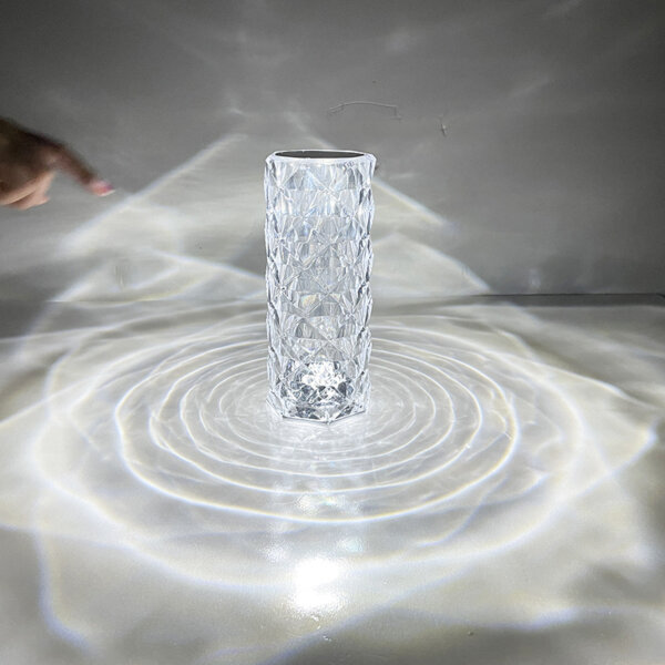 H21CM Transparent Rose Crystal LED Table Light - 图片 3