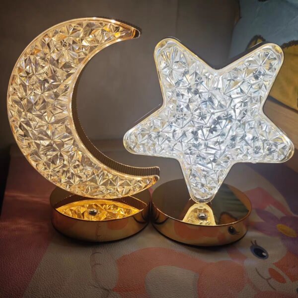 Golden Star Moon LED Table Light - 图片 3