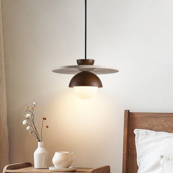 G9 Wooden Stone Pendant Light - 图片 3