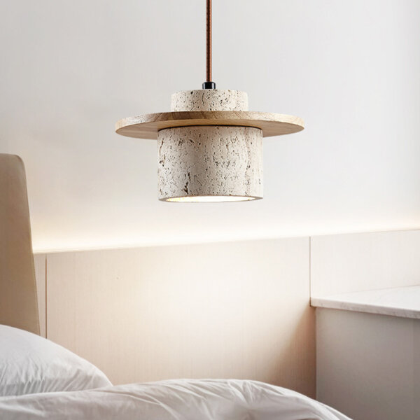 E27/E26 Yellow Caver Stone Pendant Light - 图片 3
