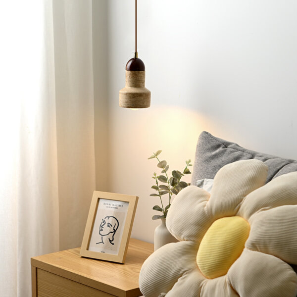 H18cm Natural Stone LED Pendant Lamp - 图片 3