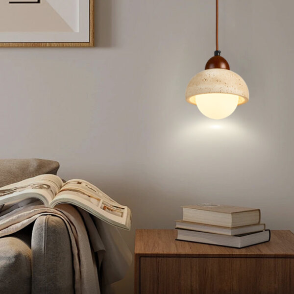 D15cm Ball Stone LED Pendant Light - 图片 3