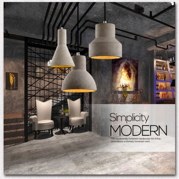 Cement LED Hanging Pendant Lamp - 图片 3