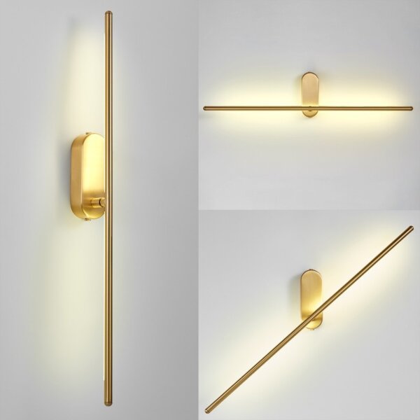 Any Angle Golden Black Linear Wall Lamp - 图片 3