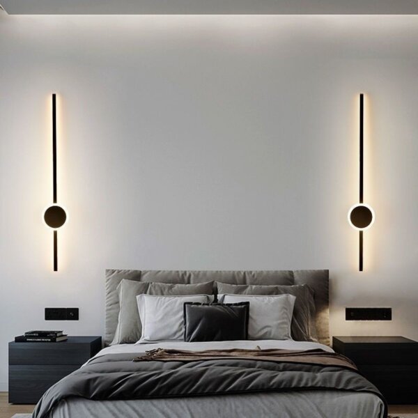 Silicone Golden Black Linear Wall Lamp - 图片 3