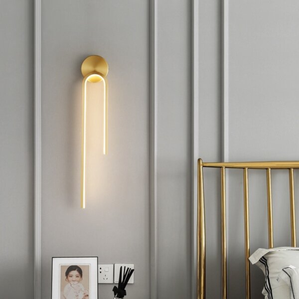 H55cm Iron Copper LED Wall Light - 图片 4