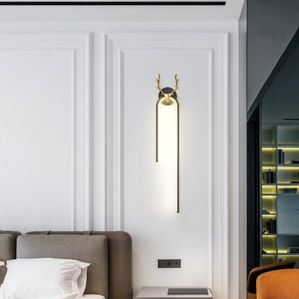 Black Golden LED Linear Wall Lamp - 图片 3