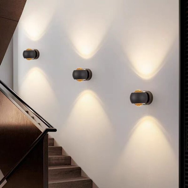 D10cm Rotated Iron Acrylic Wall Lamp - 图片 4