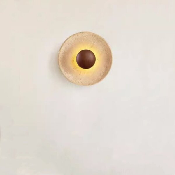 D25cm Natural Stone Wall Light - 图片 3