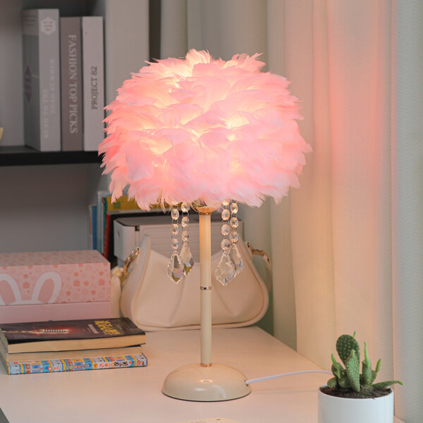 H48CM Hardware Feather Table Lamp - 图片 3