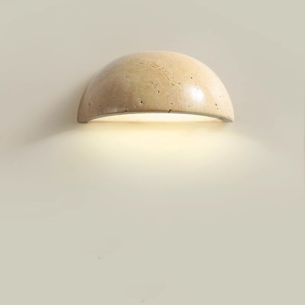 D15cm Wood Stone LED Wall Lamp - 图片 3
