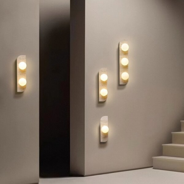 1/2/3 Heads Natural Stone Wall Lamp - 图片 3