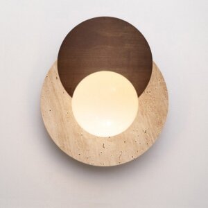 D30cm Round Travertine Wall Lamp