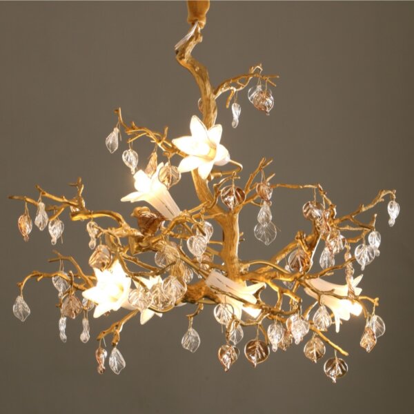D50CM Glass Flower Tree Chandelier - 图片 3