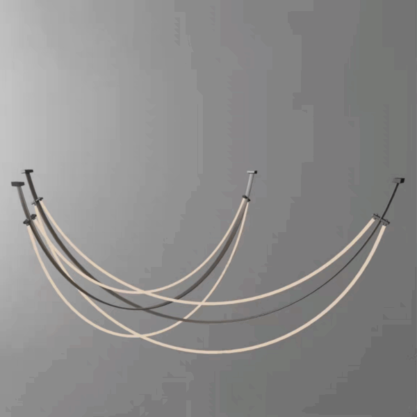 Brown White Leather Silicone Pendant Light - 图片 3