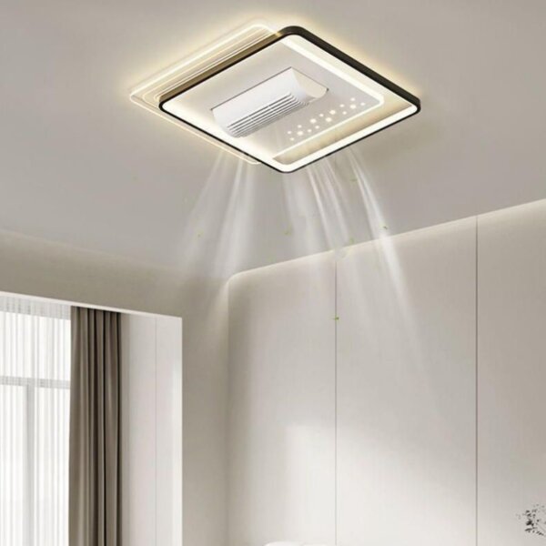 Large Wind Quiet Bladeless Ceiling Fan Lamp - 图片 3