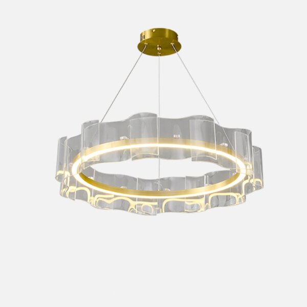 D100CM Silicone Wave Acrylic Pendant Light - 图片 3