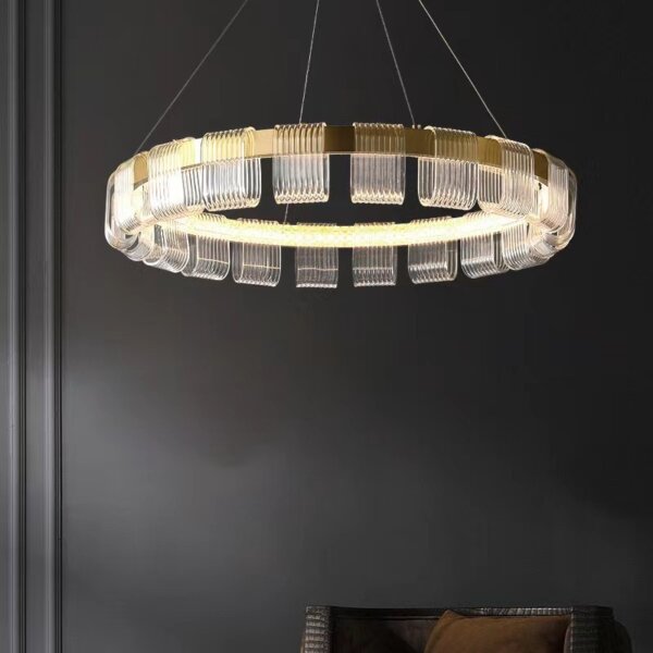 D100CM Copper Aluminum Ring Pendant Light - 图片 3