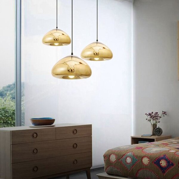 E27/E26 Gold Silver Gray Lava Glass Pendant Lamp - 图片 3
