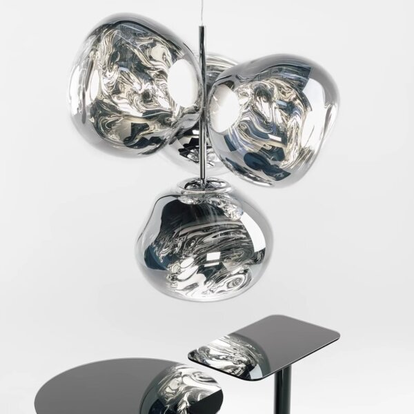 4 Heads Globe Lava Acrylic Pendant Light - 图片 3
