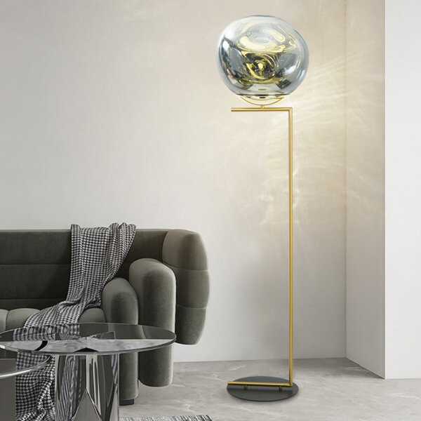 E27/E26 Lava Acrylic Gold Floor Light - 图片 3