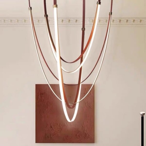 Leather Silicone Linear Pendant Light - 图片 3