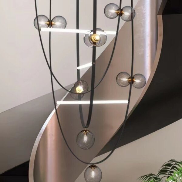 G9 Leather Glass Ball Pendant Lamp - 图片 3