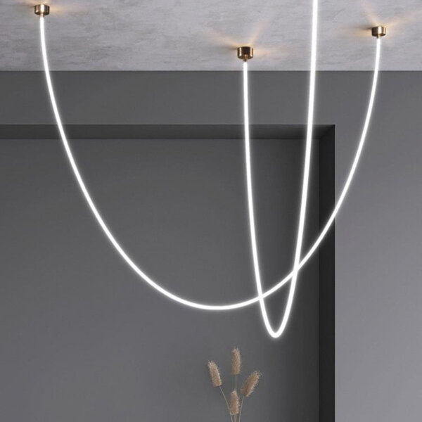 Long Strip Linear White Pendant Light - 图片 3