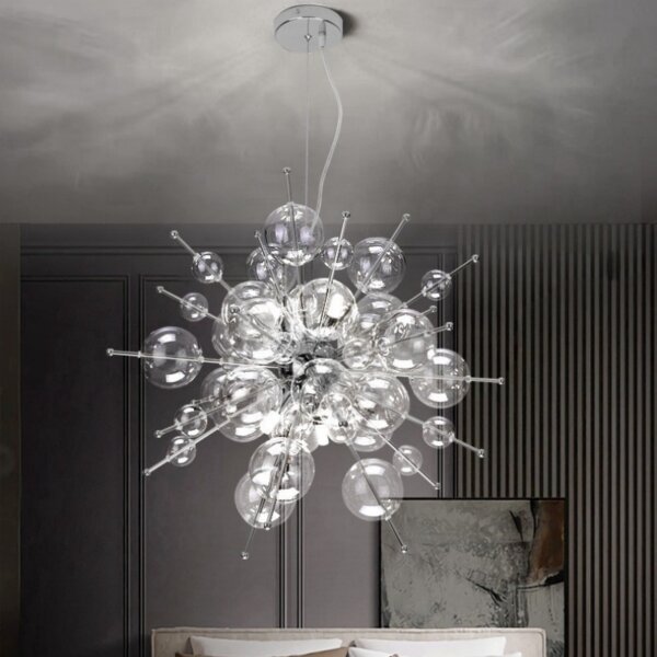 G9 Sliver Gold Glass Ball Pendant Light - 图片 3