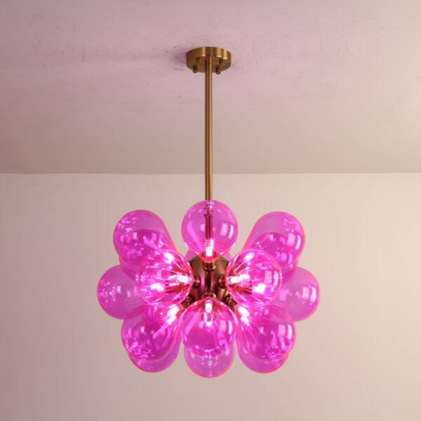 18 Heads Iron Glass Pendant Lamp - 图片 3