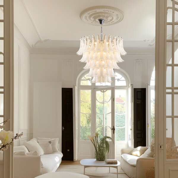 5-13 Heads White Glass Pendant Light - 图片 3