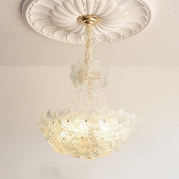 12-16 Heads Pink Clear Glass Pendant Light - 图片 3