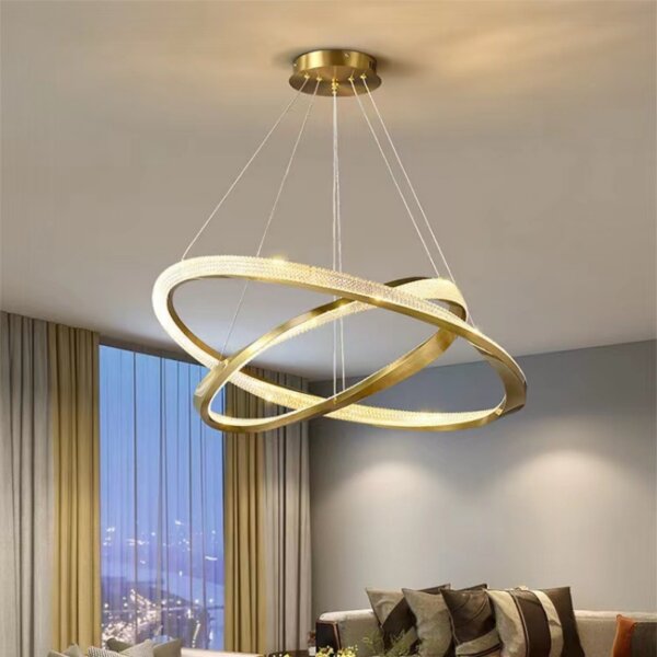D100CM Ring Acrylic Aluminum Pendant Lamp - 图片 4