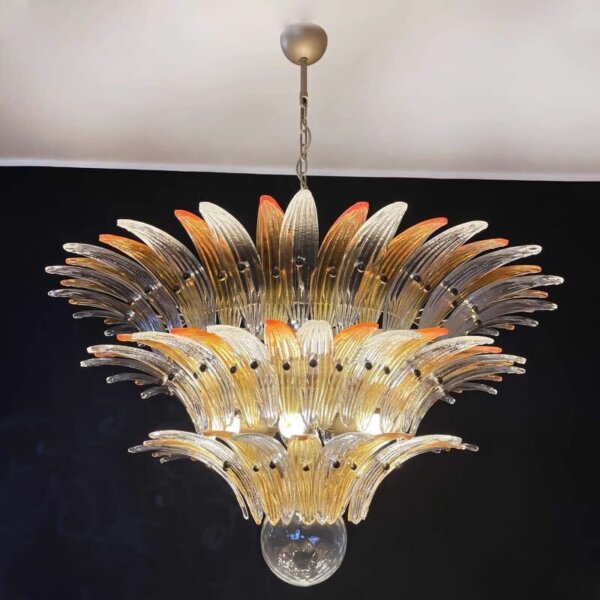 Amber Clear Pink White Glass Pendant Lamp
