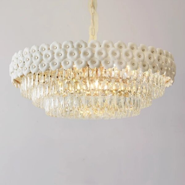 E14 Iron Ceramic Crystal Pendant Lamp - 图片 3