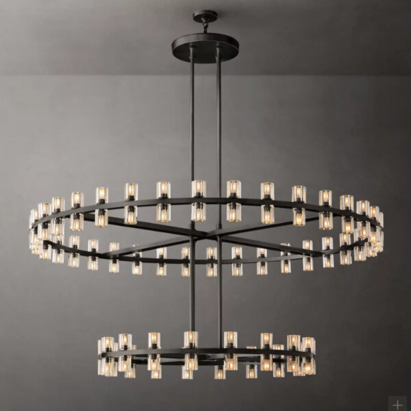 Copper Glass Single Layer Pendant Lamp - 图片 3