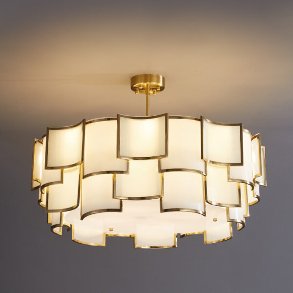 D60/80/100CM Gold Glass Pendant Lamp - 图片 3
