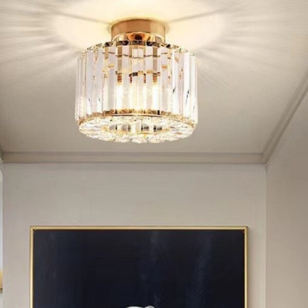 H25cm Iron Crystal Ceiling Light - 图片 3