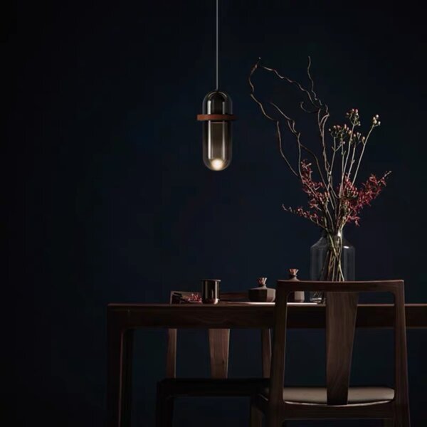 H38CM Smoke Gray Glass Pendant Light - 图片 4