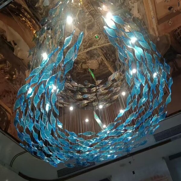 Duplex Luxury Fish Custom Glass Chandelier - 图片 3