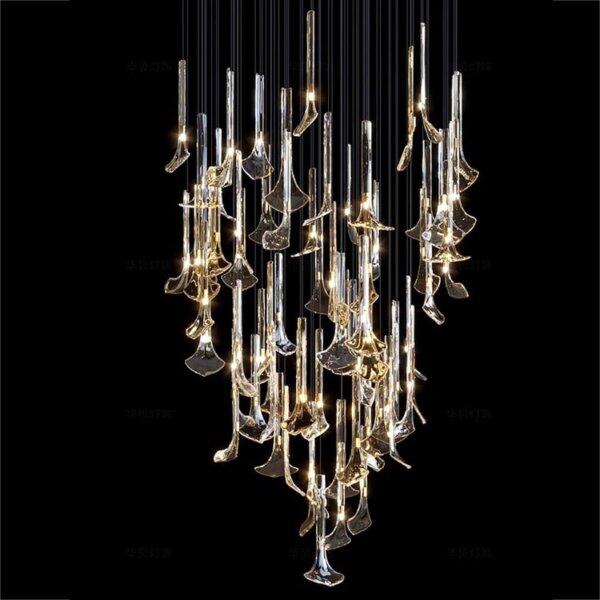 Gold Green Custom Glass Chandelier - 图片 4